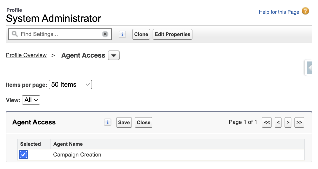 Assign Agent Access to Profile