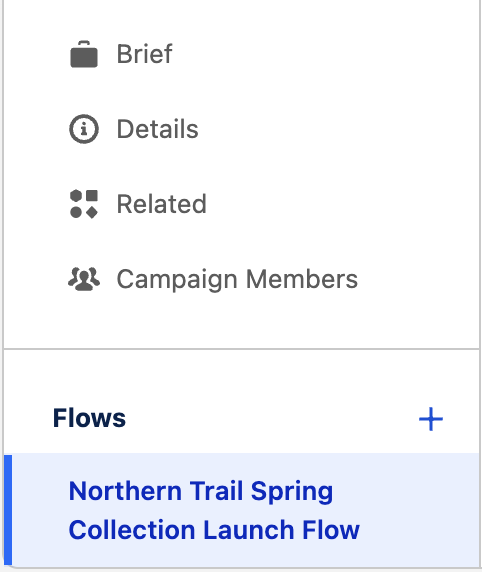 Select flow from the campaign navigation menu