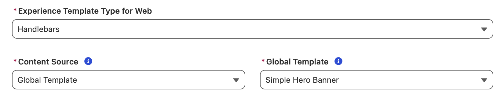 Configure Experience Template Properties