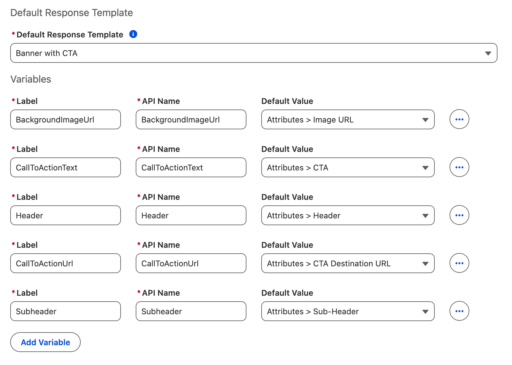 Configure Experience Template Variables