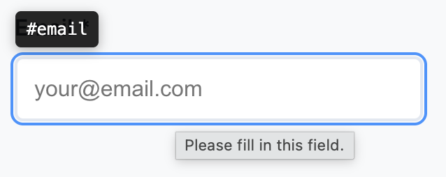 Email field on contact us form
