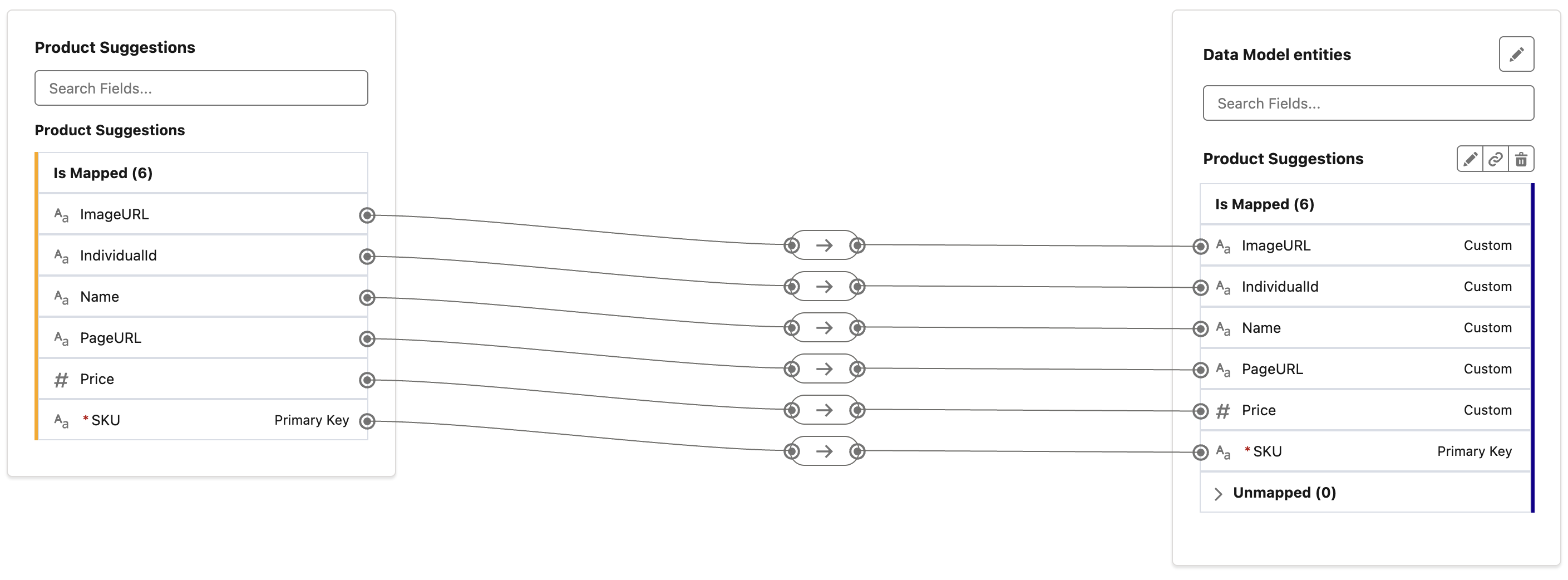 Data stream object mapping example