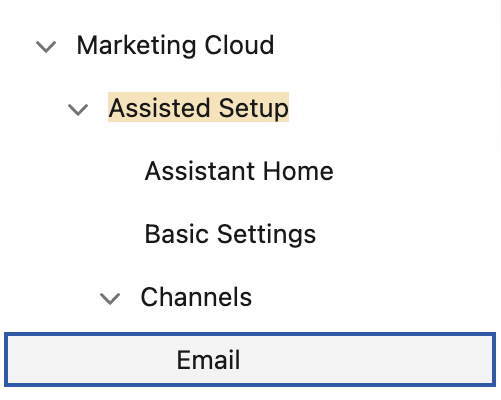 Select Email page from Salesforce Setup menu