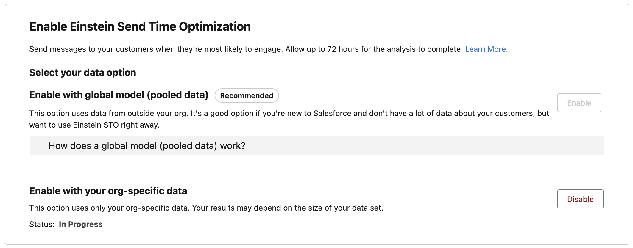 Enable Einstein Send Time Optimization in Salesforce Setup