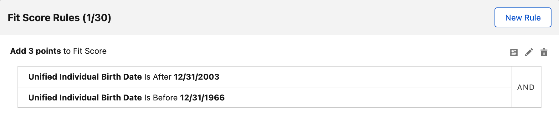 Create a fit score rule in Salesforce Setup