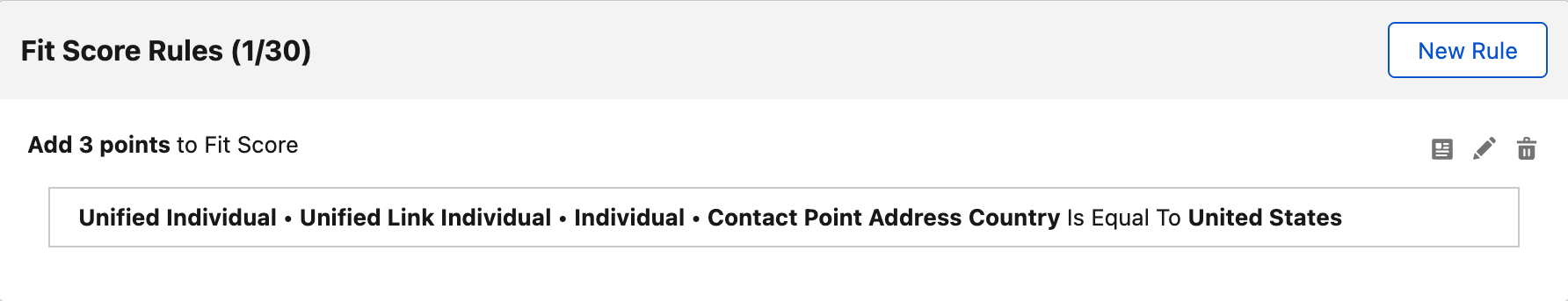 Default fit score rule in Salesforce Setup