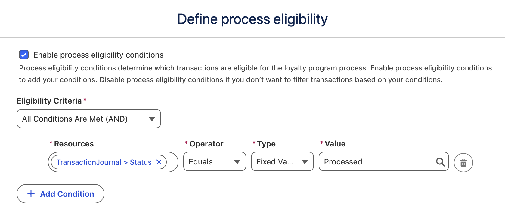 Define process elgibility