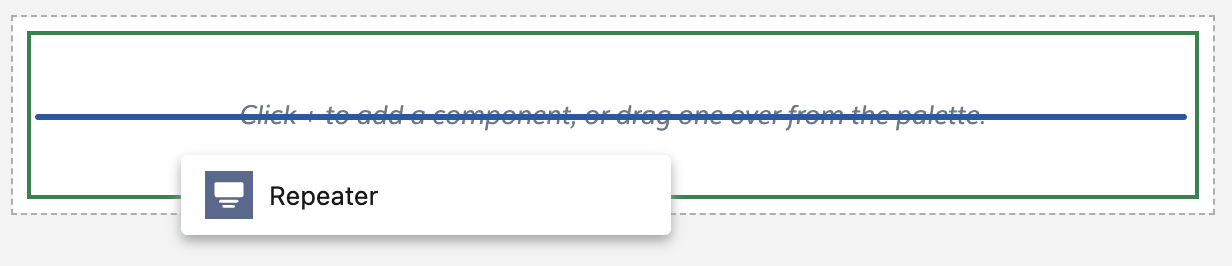 Drag repeater component to email content area