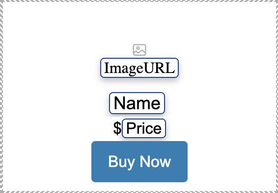 Configured repeater component in an email