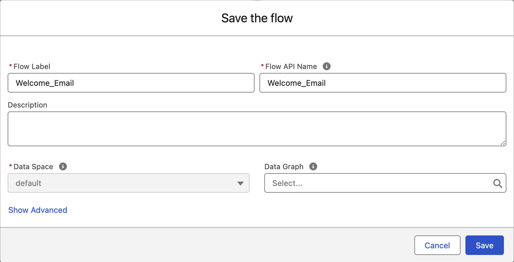 Save Flow dialog