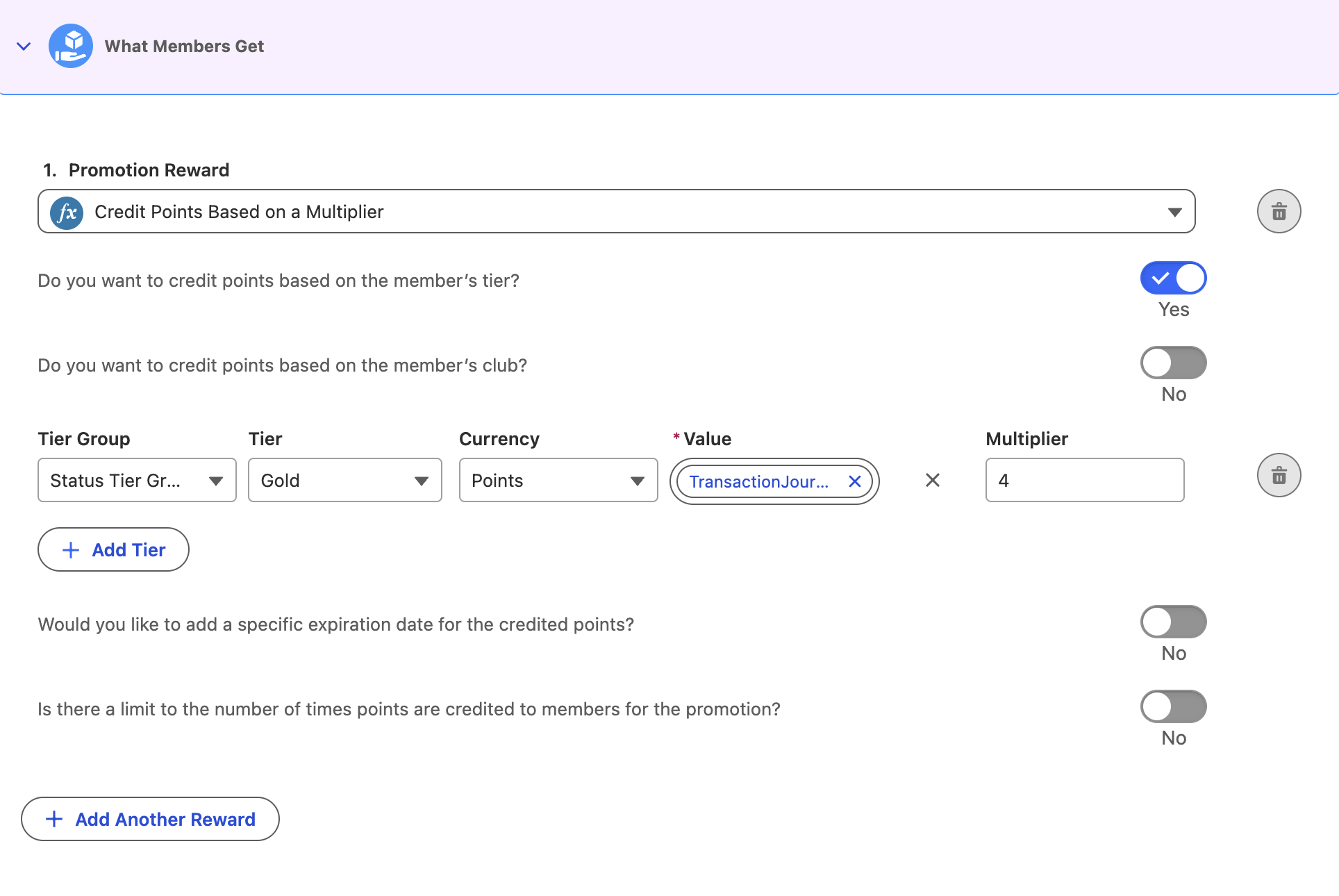 Configure promotion template settings